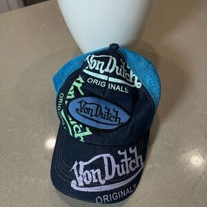 Von Dutch Blue and Black Logo Cap
